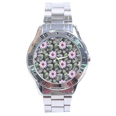 Flower Petal Spring Watercolor Stainless Steel Analogue Watch by Ravend