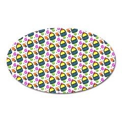 Sweet Dessert Food Cake Pattern Oval Magnet by Wegoenart