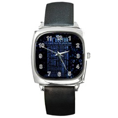 The Doctor Tardis Square Metal Watch by danenraven