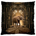 Sculpture Travel Outdoor Nature Elephant Large Cushion Case (One Side) Front