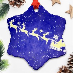 Santa-claus-with-reindeer Snowflake Ornament (two Sides)