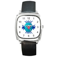 Fantasy 3d Bird Illustration 2 Square Metal Watch by dflcprintsclothing