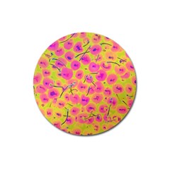 Cherries Fruit Food Neon Texture Fluorescent Magnet 3  (round) by Wegoenart