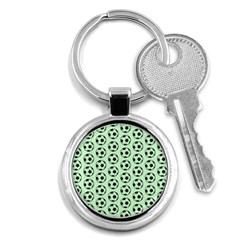 Pattern Ball Soccer Background Key Chain (round) by Wegoenart