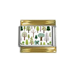 Chrismas Tree Greeen  Gold Trim Italian Charm (9mm)