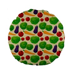 Food Illustration Pattern Texture Standard 15  Premium Flano Round Cushions by Ravend