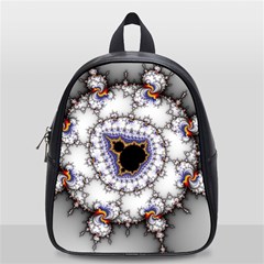 Mandelbrot Fractal Background Template Circle School Bag (small) by danenraven