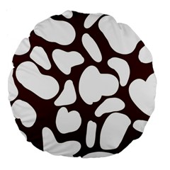 Brown White Cow Large 18  Premium Flano Round Cushions by ConteMonfrey