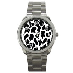 Cow Black And White Spots Sport Metal Watch by ConteMonfrey