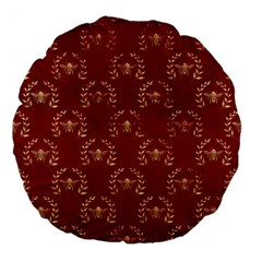 Golden Bees Red Sky Large 18  Premium Flano Round Cushions by ConteMonfrey