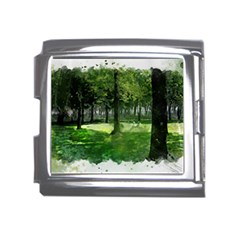 Beeches Trees Tree Lawn Forest Nature Mega Link Italian Charm (18mm) by Wegoenart