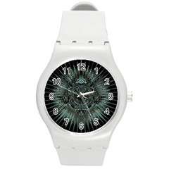 Abstract Art Fractal Artwork Round Plastic Sport Watch (m) by Pakrebo