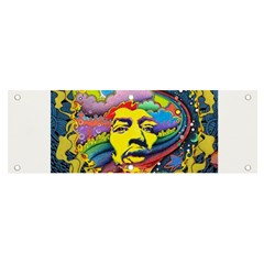 Psychedelic Rock Jimi Hendrix Banner And Sign 6  X 2  by Jancukart