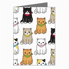 Cat-kitten-seamless-pattern Greeting Cards (pkg Of 8)