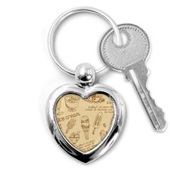 Ice-cream-vintage-pattern Key Chain (heart) by Jancukart