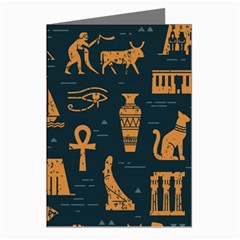 Dark-seamless-pattern-symbols-landmarks-signs-egypt Greeting Cards (pkg Of 8)