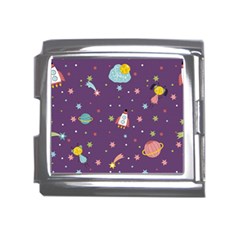 Space Travels Seamless Pattern Vector Cartoon Mega Link Italian Charm (18mm) by Wegoenart