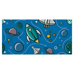 Rocket Ship Space Seamless Pattern Banner And Sign 6  X 3 