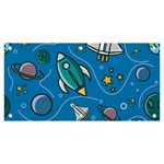 Rocket Ship Space Seamless Pattern Banner and Sign 6  x 3  Front