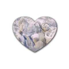 Three Graces Collage Artwork Rubber Heart Coaster (4 Pack) by dflcprintsclothing