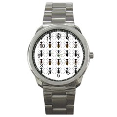 Ants Insect Pattern Cartoon Ant Animal Sport Metal Watch by Ravend