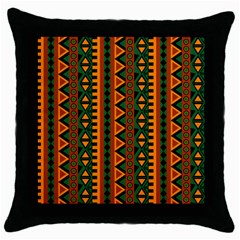 African Pattern Texture Throw Pillow Case (black) by Ravend