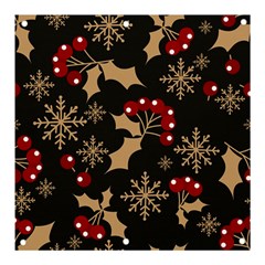 Christmas Pattern With Snowflakes-berries Banner And Sign 3  X 3  by Wegoenart