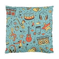 Seamless-pattern-musical-instruments-notes-headphones-player Standard Cushion Case (two Sides)