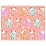 Cute Kawaii Kittens Seamless Pattern Double Sided Flano Blanket (Medium)  60 x50  Blanket Back