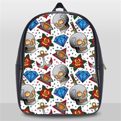 Full Color Flash Tattoo Patterns School Bag (large) by Wegoenart