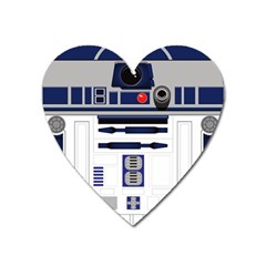 Robot R2d2 R2 D2 Pattern Heart Magnet by Jancukart