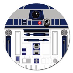 Robot R2d2 R2 D2 Pattern Magnet 5  (round) by Jancukart