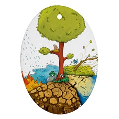 Natural Disaster Flood Earthquake Ornament (oval)