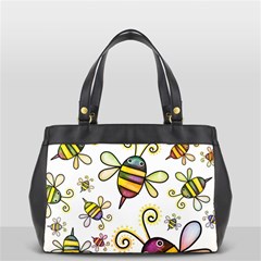 Bee Doodle Cartoon Oversize Office Handbag (2 Sides) by Wegoenart