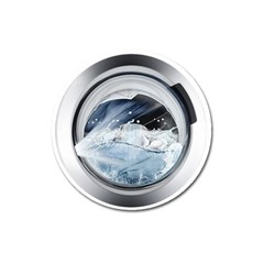 Gray Washing Machine Illustration Magnet 3  (round) by Jancukart