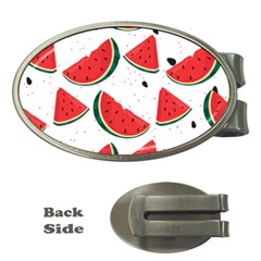 Watermelon Seamless Pattern Money Clips (oval)  by Jancukart