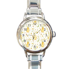 Easter Garden   Round Italian Charm Watch by ConteMonfrey