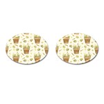 Plant Pot Easter Cufflinks (Oval) Front(Pair)