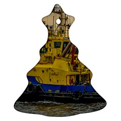 Tugboat Sailing At River, Montevideo, Uruguay Ornament (christmas Tree) 