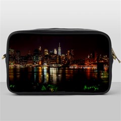 New York City Panorama Urban Hudson River Water Toiletries Bag (one Side) by danenraven