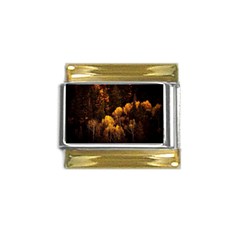 Autumn Fall Foliage Forest Trees Woods Nature Gold Trim Italian Charm (9mm)