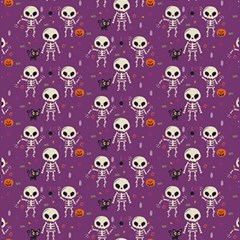 Background Halloween Pattern Pumpkin Skeleton Bat Play Mat (square) by Ravend