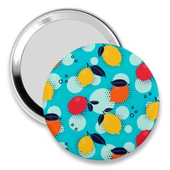 Pop Art Style Citrus Seamless Pattern 3  Handbag Mirrors by Pakemis