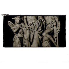 Catholic Motif Sculpture Over Black Pencil Case by dflcprintsclothing