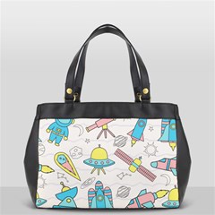 Cute-seamless-pattern-with-space Oversize Office Handbag (2 Sides) by Pakemis