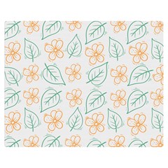 Hand-drawn-cute-flowers-with-leaves-pattern Flano Blanket (medium)