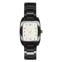 Background Ornamental Pattern Graphic Seamless Stainless Steel Barrel Watch by Uceng