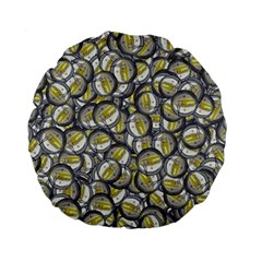 Gong Instrument Motif Pattern Standard 15  Premium Flano Round Cushions by dflcprintsclothing