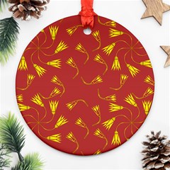 Background Pattern Texture Design Round Ornament (two Sides) by Ravend