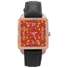 Background Pattern Texture Design Rose Gold Leather Watch  by Ravend